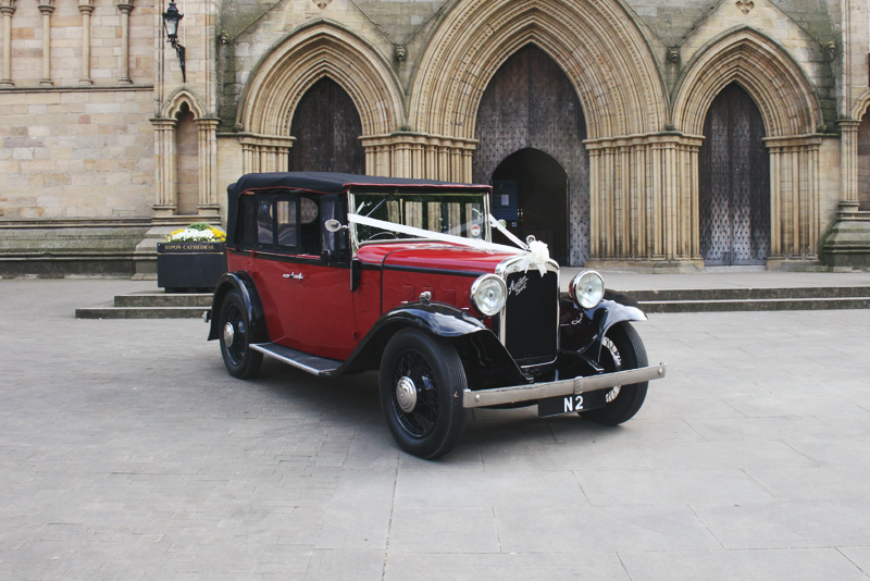 Austin 16 Tourer for hire as a wedding car in North Yorkshire