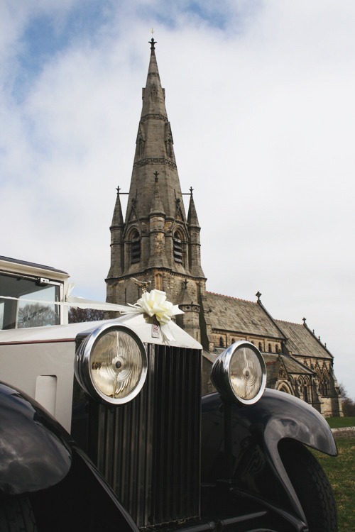 White and Black Rolls Royce - a delightful 4-door saloon with black and white coachwork for hire in Ripon, North Yorkshire