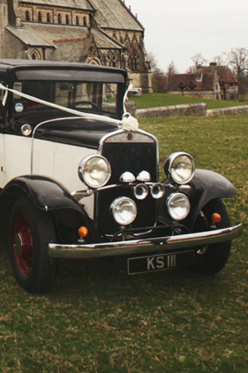 Black and Ivory Coachwork 1930 Chrysler wedding car