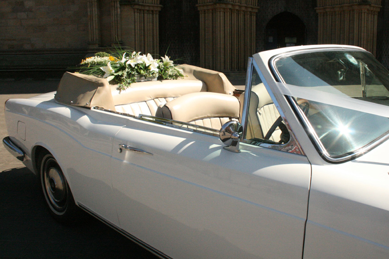1972 Rolls Royce corniche in white with convertible electric roof