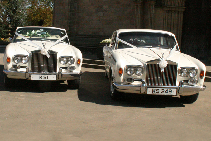 1972 Rolls Royce Silver Shadow wedding car at Ripon Cathedral